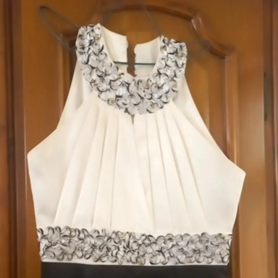 پیراهن میدی سفیدمشکی!