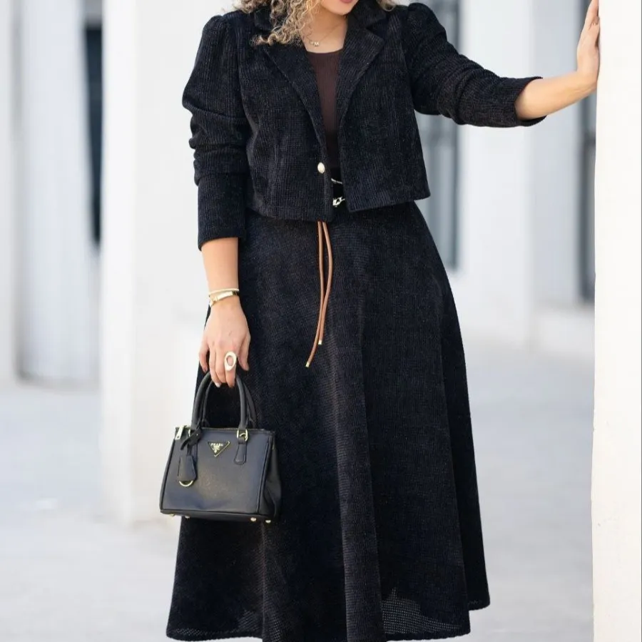 کت دامن مخمل کبریتی