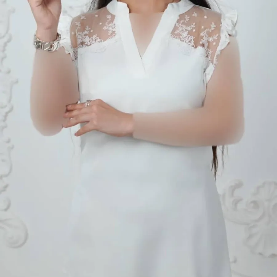 تاپ مجلسی کرپ سفید