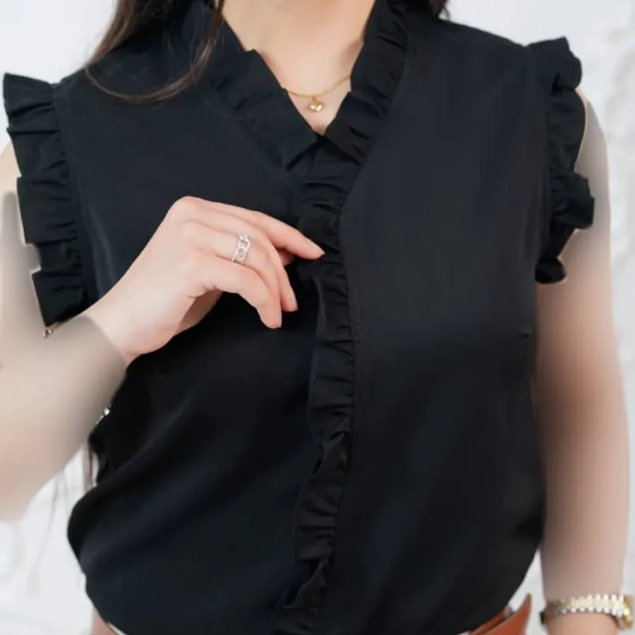 تاپ مشکی کرپ زنانه