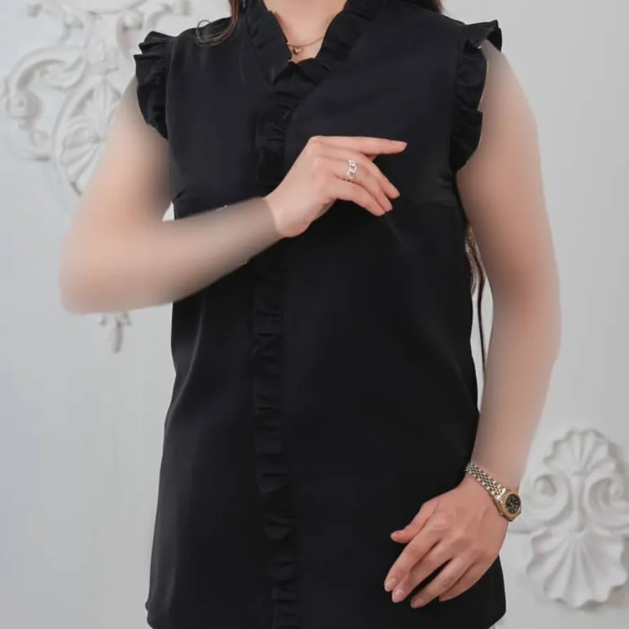 تاپ مشکی کرپ زنانه