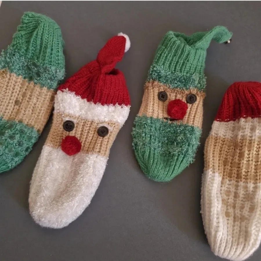 جوراب پاپوش بافت کریسمسی