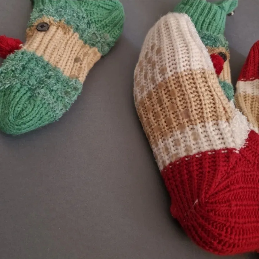 جوراب پاپوش بافت کریسمسی