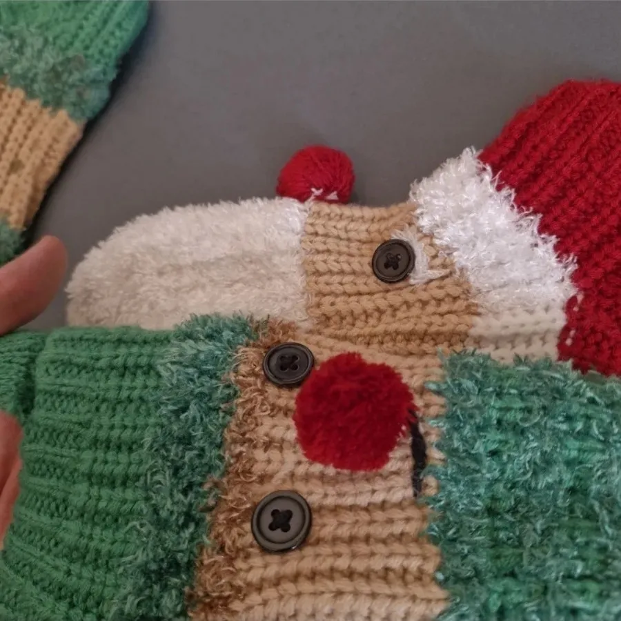 جوراب پاپوش بافت کریسمسی