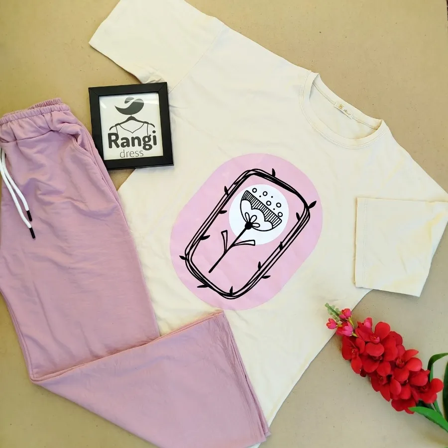 ست تیشرت لانگ و شلوار بگ