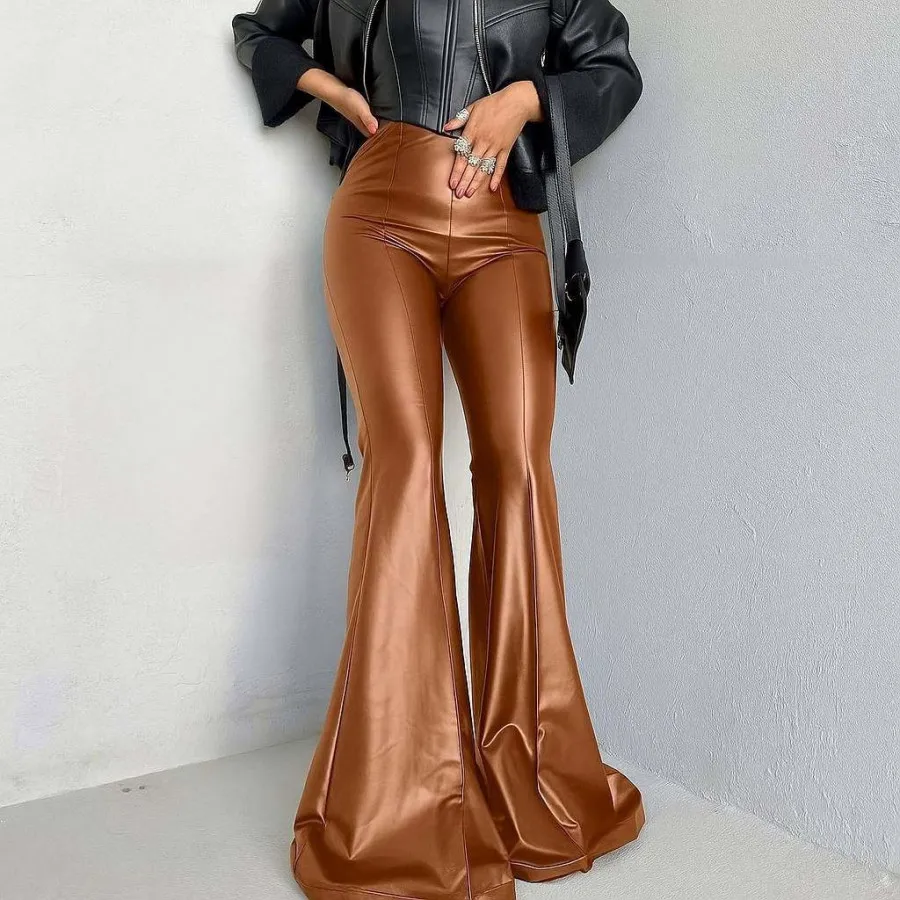 شلوار چرم بوت کات