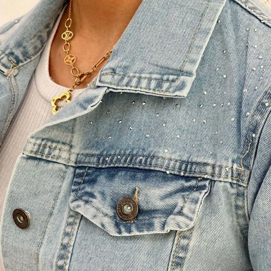 کت جین نگین دار