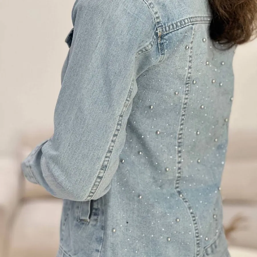 کت جین نگین دار