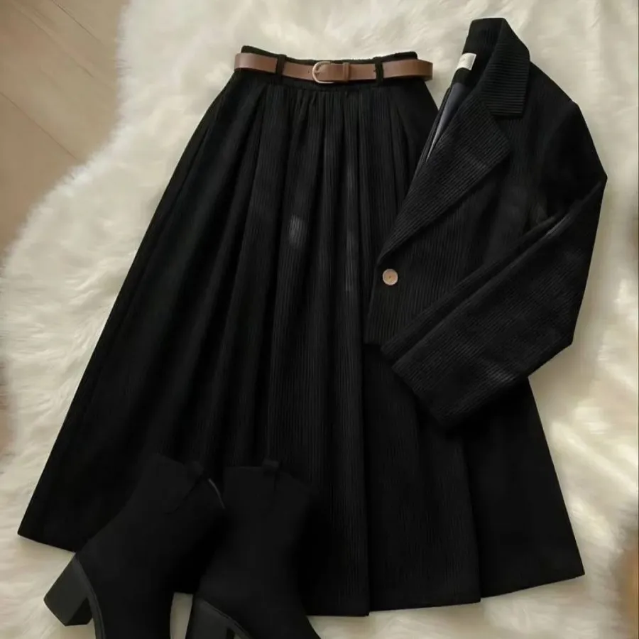 کت دامن مخمل کبریتی