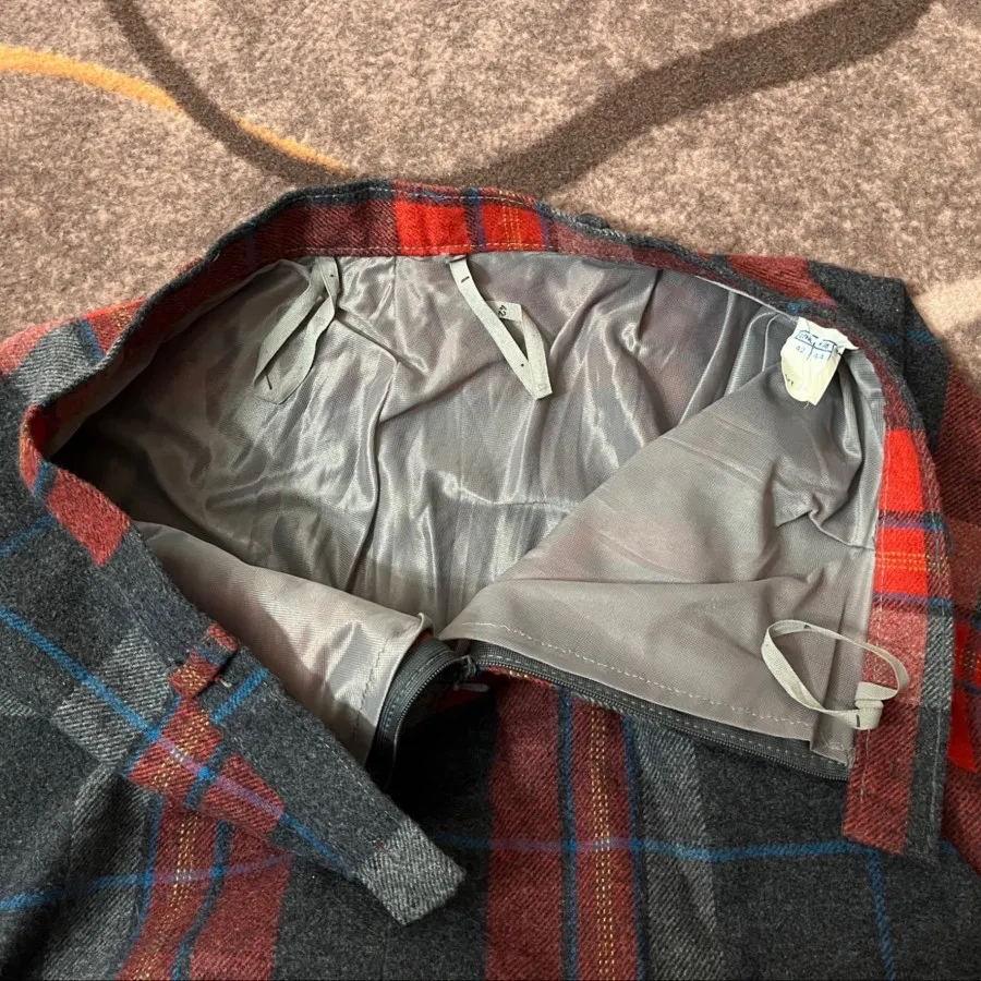 دامن پشمی چهارخونه