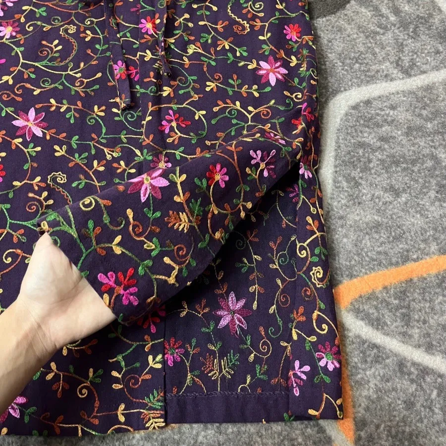 سارافن/رویی بنفش گلدوزی