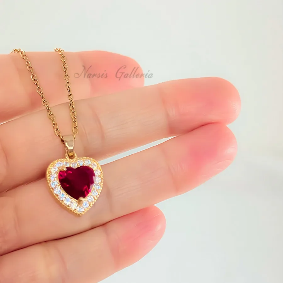 گردنبند استیل طرح جواهر