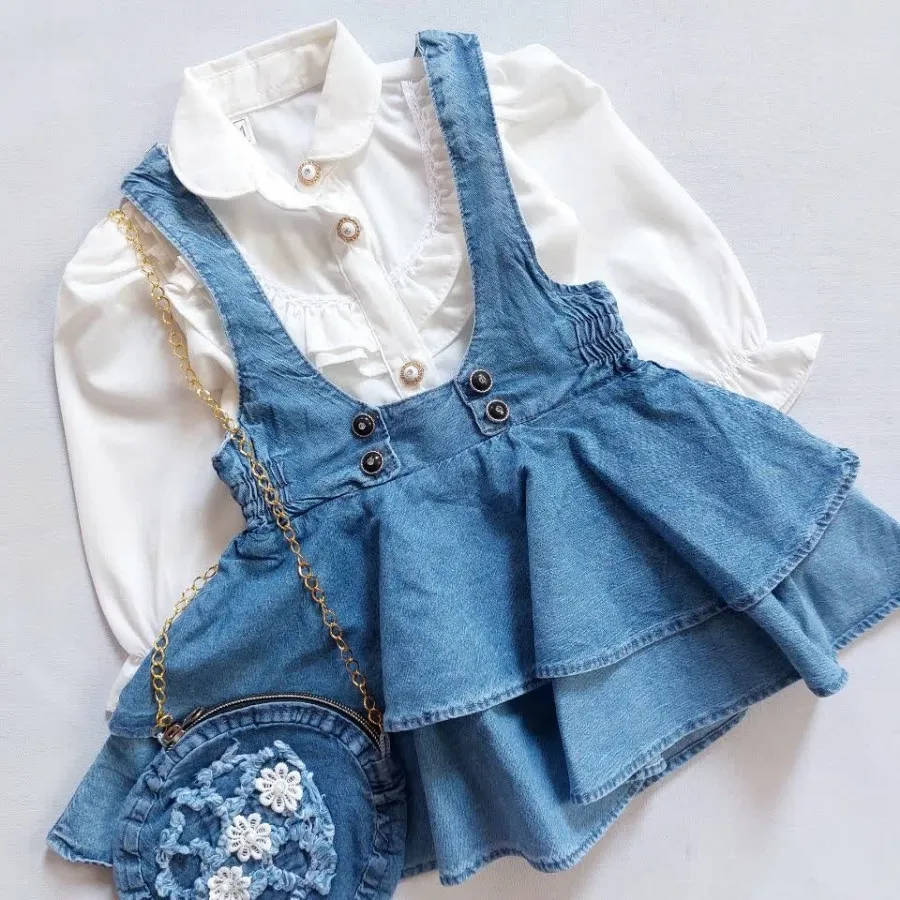 شومیز سارافون جین کیف دار