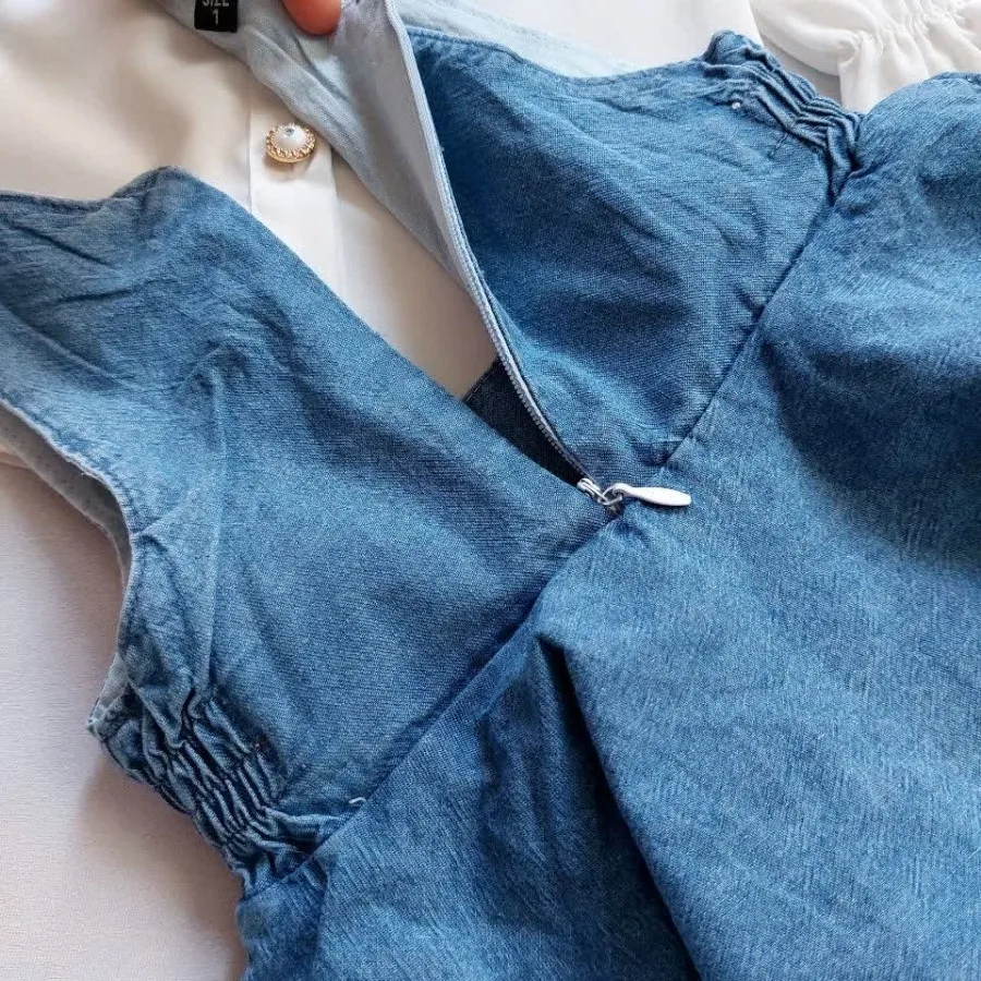 شومیز سارافون جین کیف دار