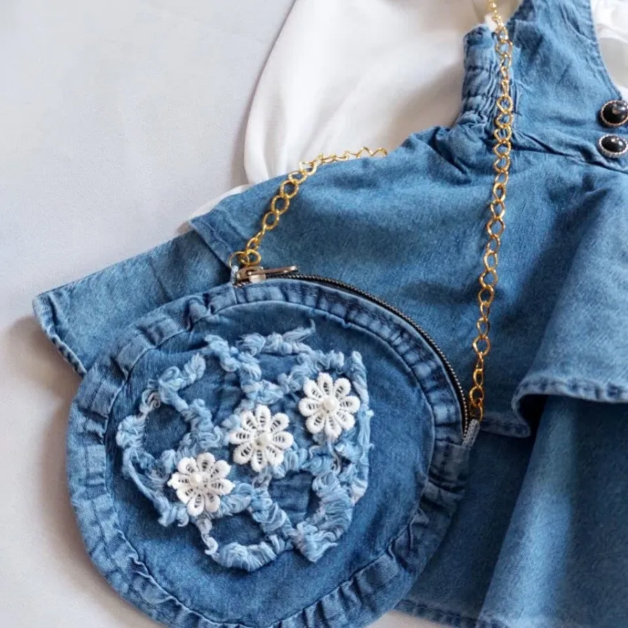 شومیز سارافون جین کیف دار