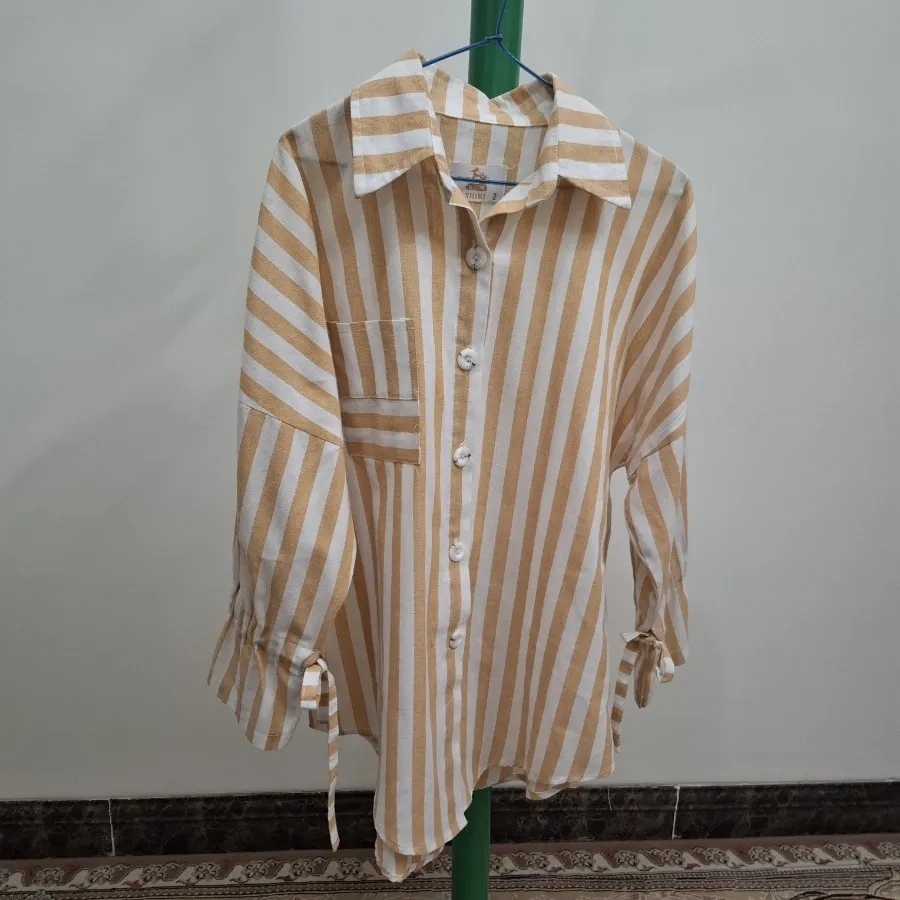 مانتو راه راه نسکافه ای