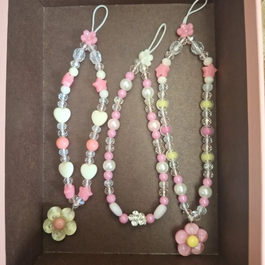 آویز کیف و گوشی صورتی