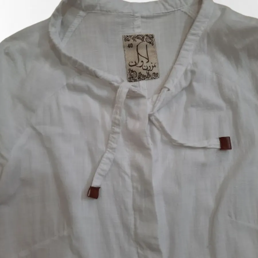 مانتو روپوش نخی سفید