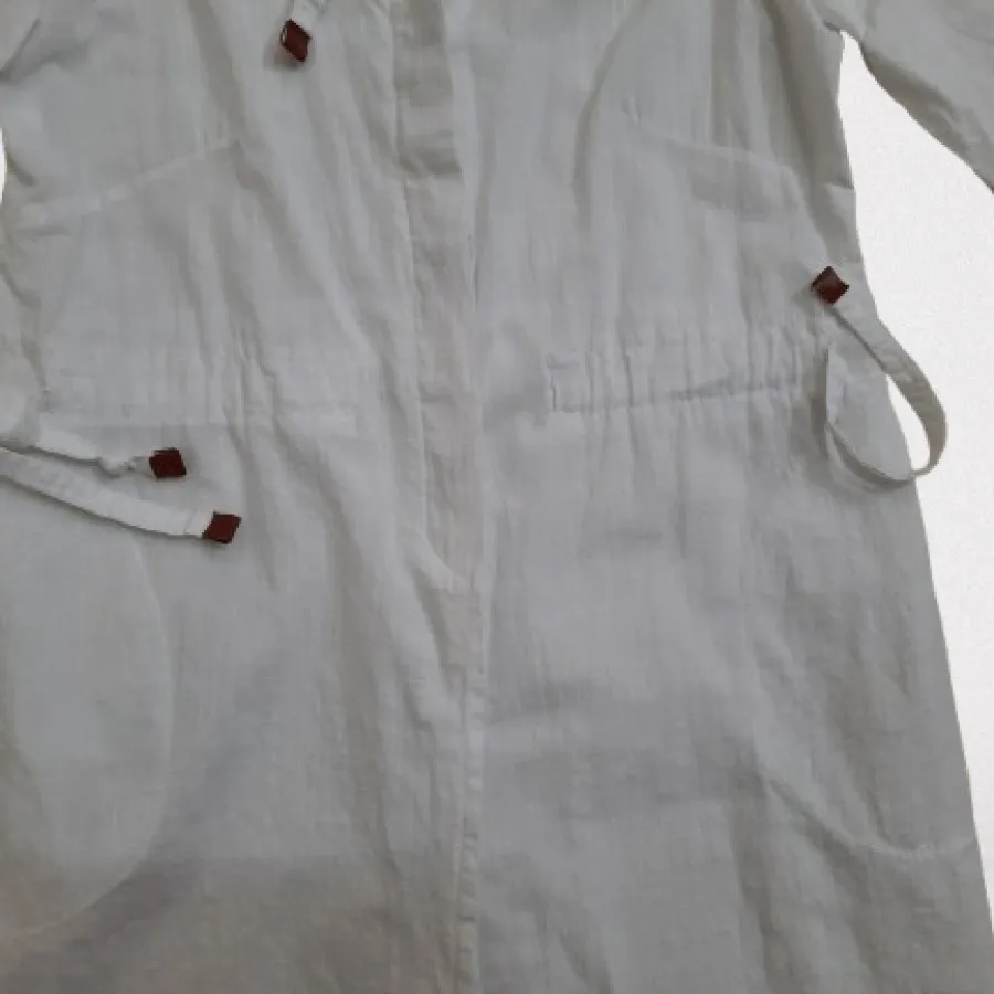 مانتو روپوش نخی سفید