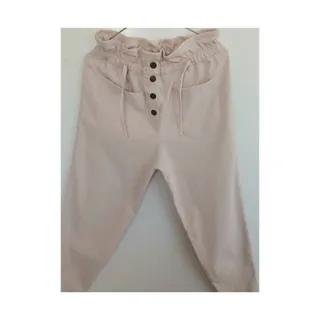 شلوار کتان کش مام دخترانه