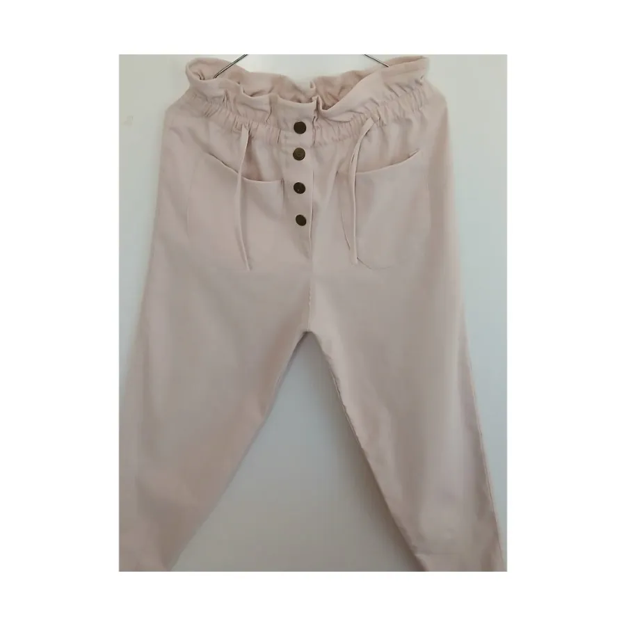 شلوار کتان کش مام دخترانه