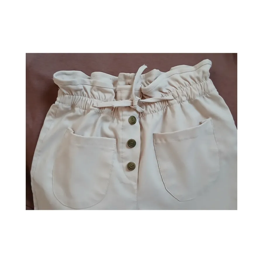 شلوار کتان کش مام دخترانه