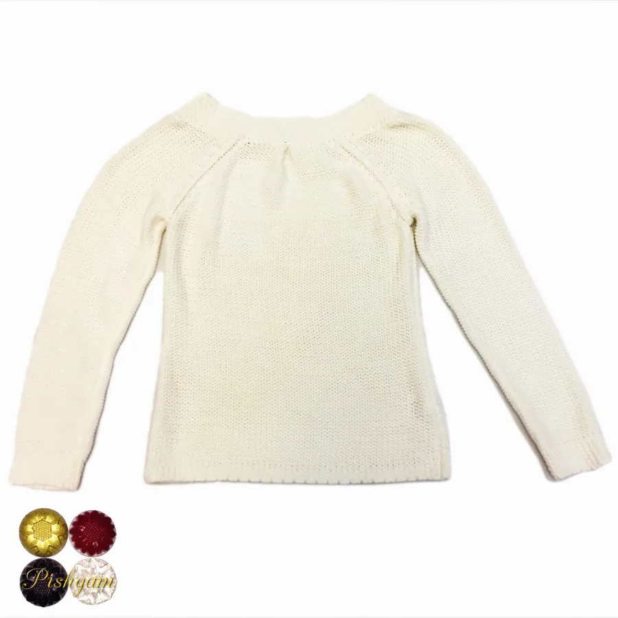 بلوز بافت درشت سفید پرومد
