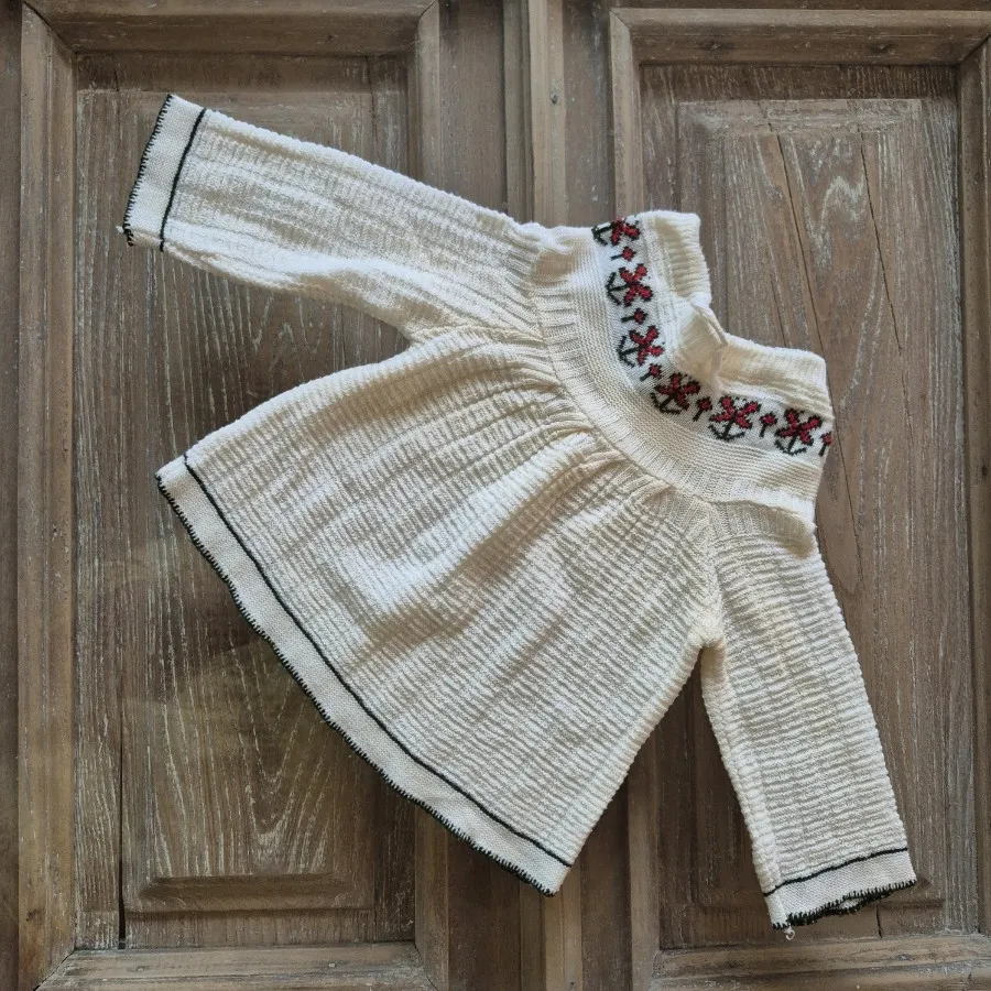 پیراهن بافت یقه گلدوزی