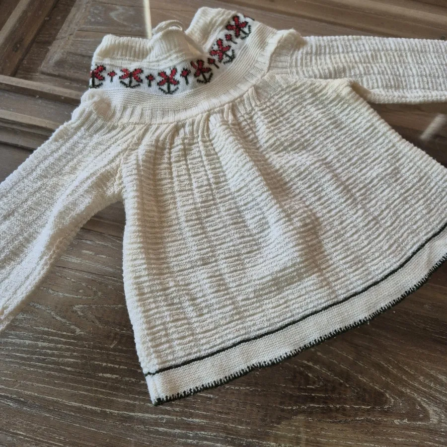 پیراهن بافت یقه گلدوزی