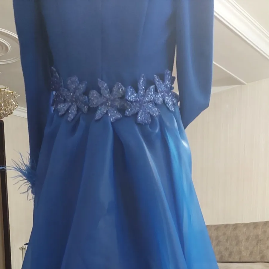 لباس مجلسی آبی کاربنی