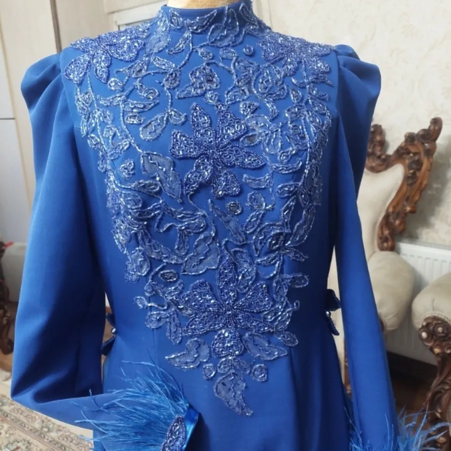 لباس مجلسی آبی کاربنی