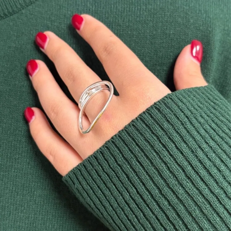 انگشتر ابکاری نقره گرد تو