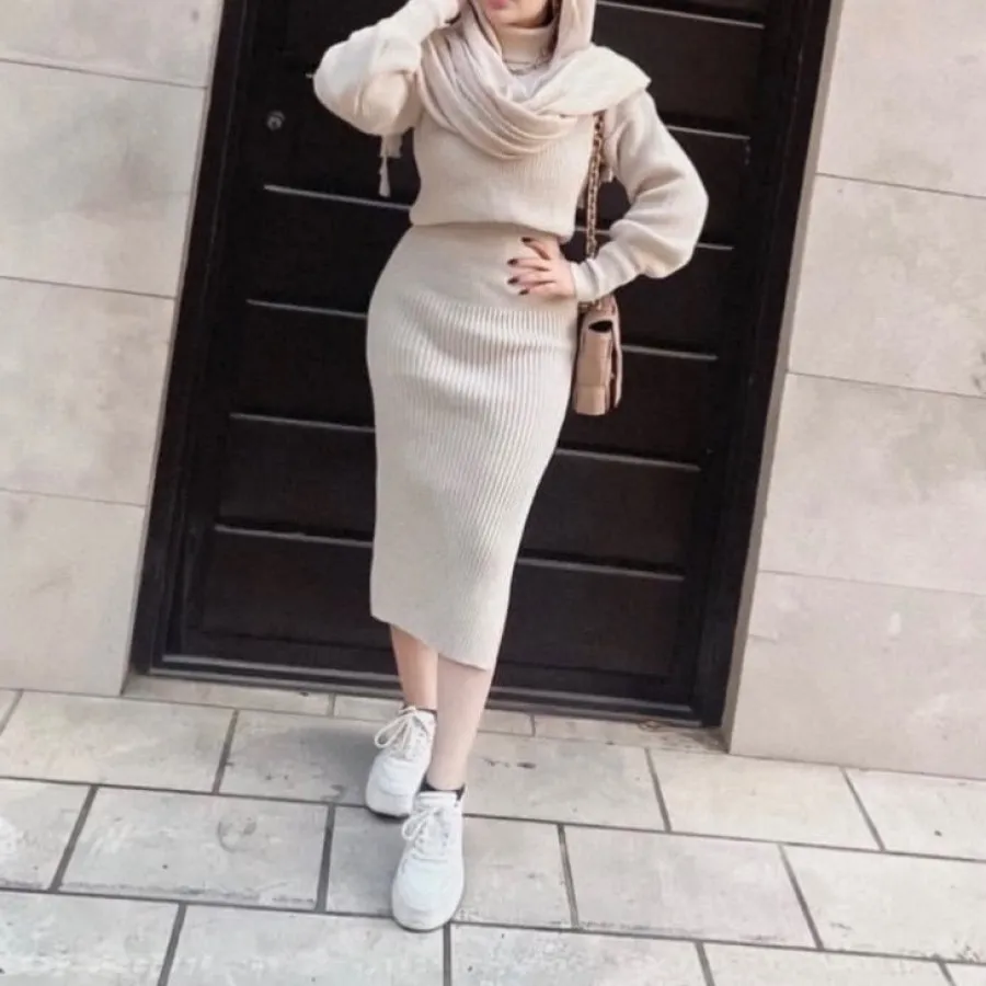 ست شومیز و دامن بافت