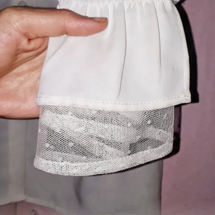 شومیز سفید گیپور دار