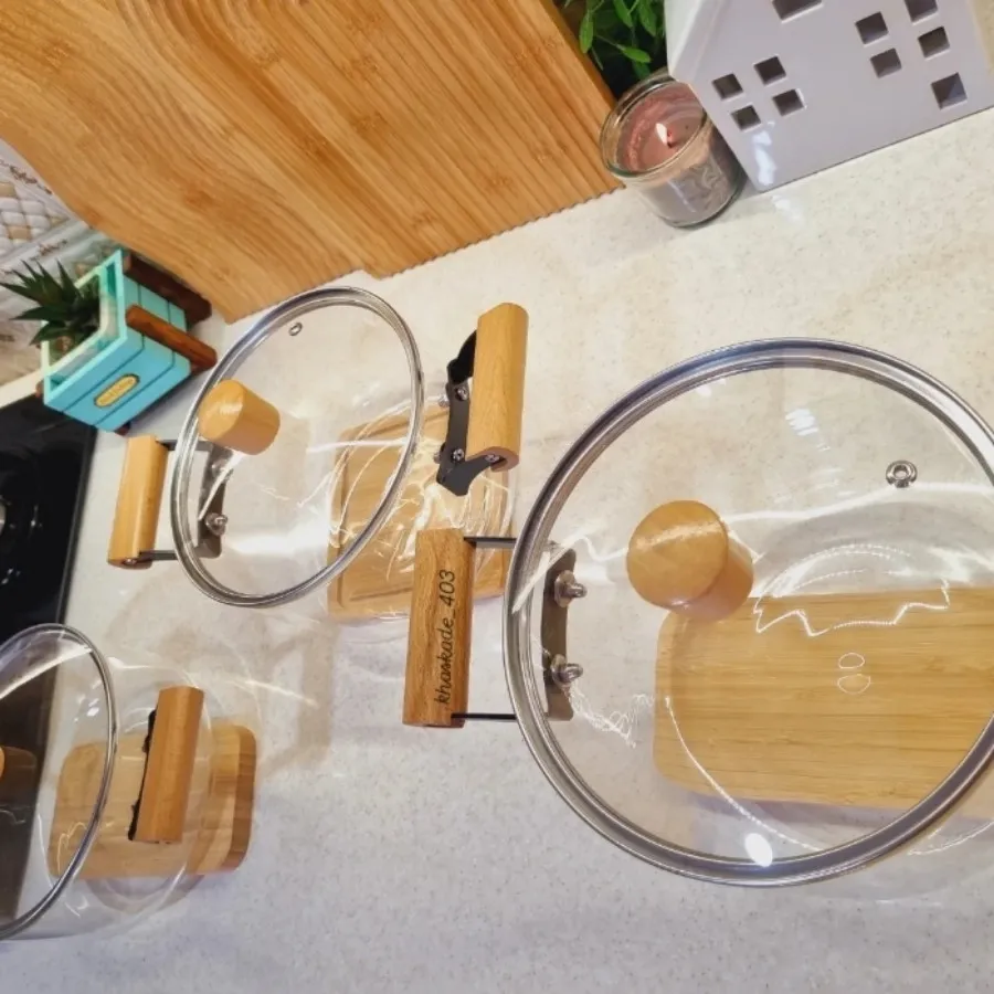 قابلمه پیرکس دسته بامبو