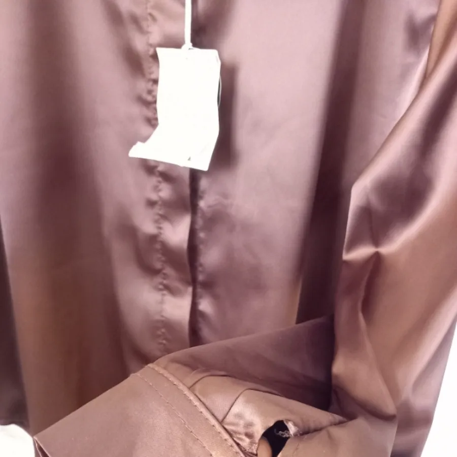 شومیز ساتن قهوه‌ای ترندی