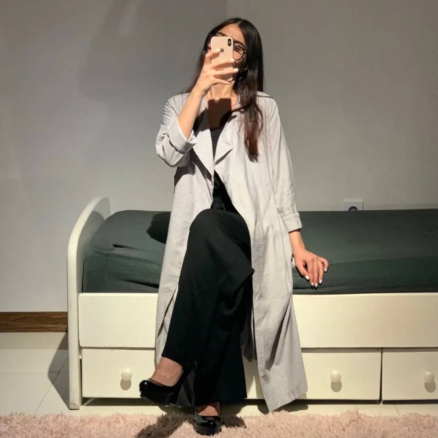 مانتو بلند طوسی