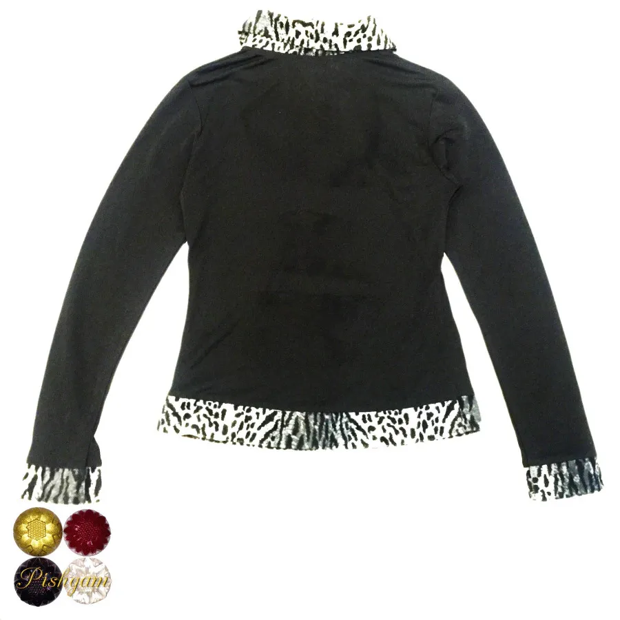 بلوز مشکی یقه پلنگی 36