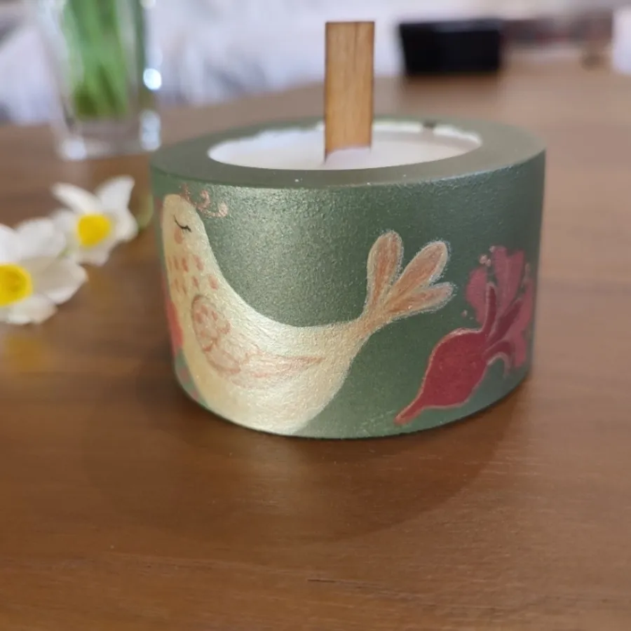 شمع ظرفی دست ساز طرح یلدا