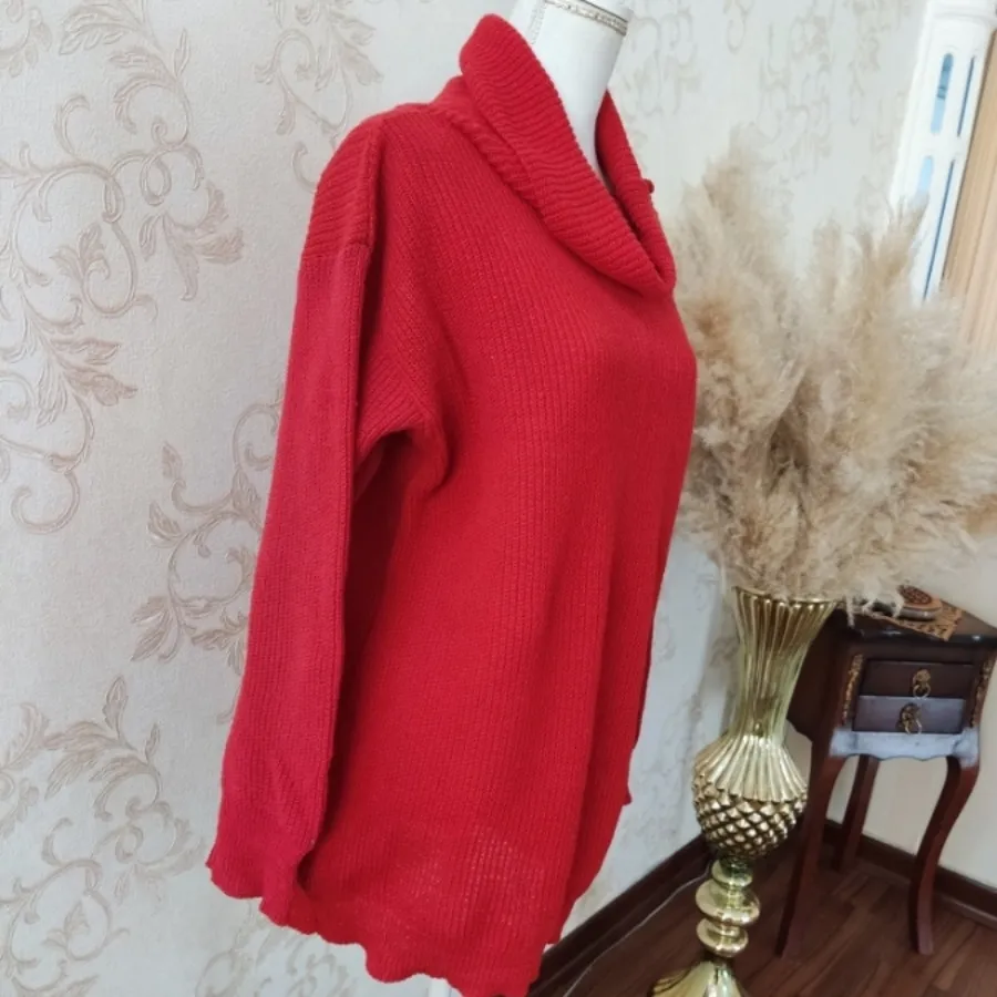 بافت قرمز یقه شل