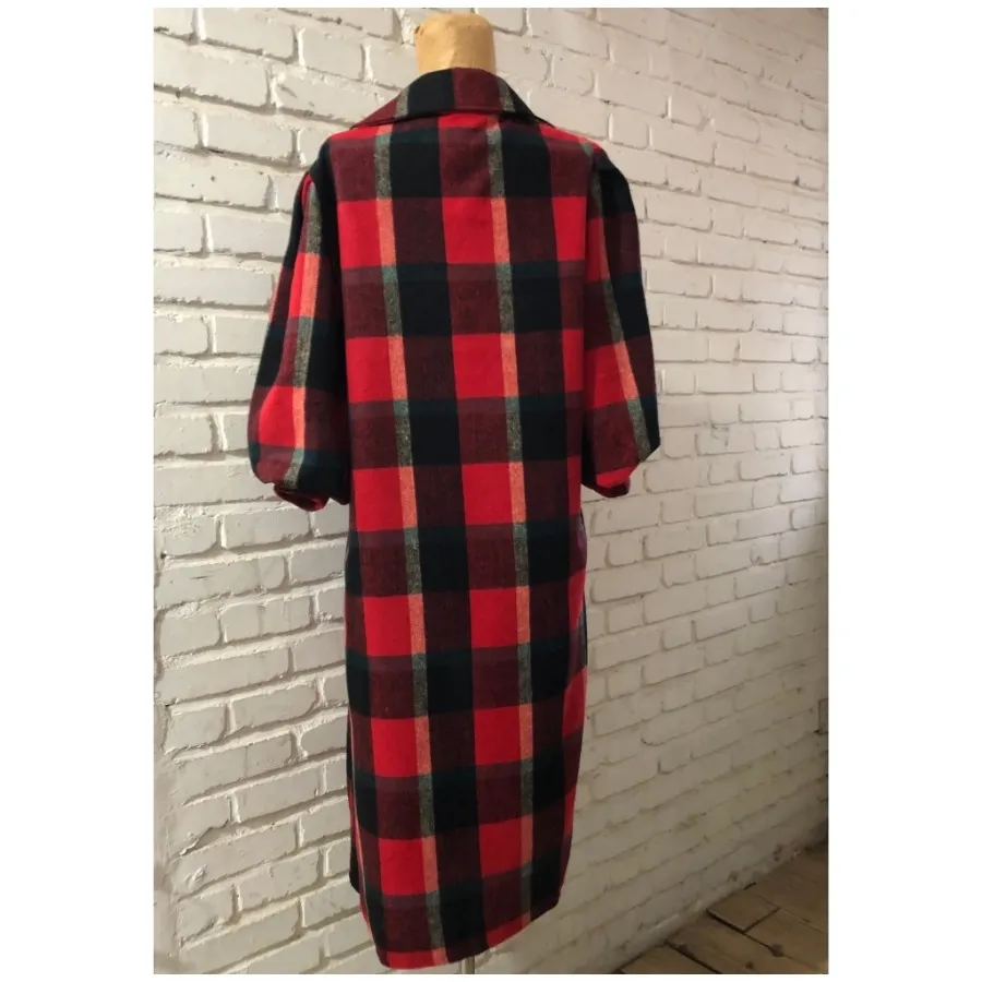 کت چارخانه قرمز مشکی