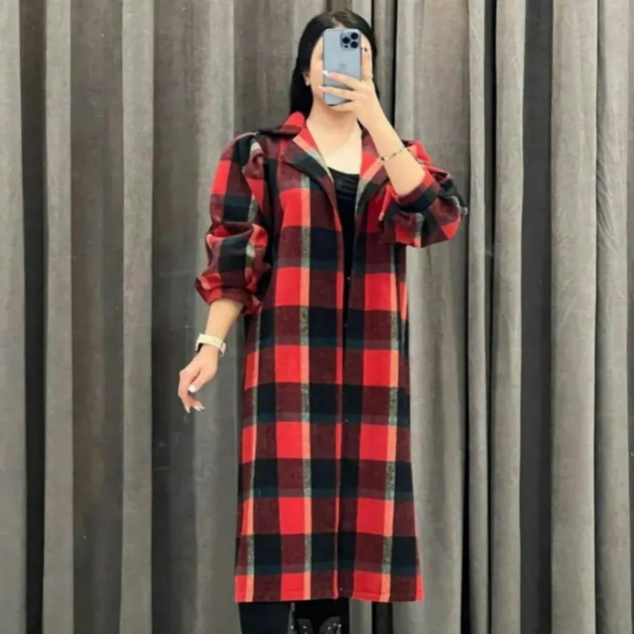 کت چارخانه قرمز مشکی