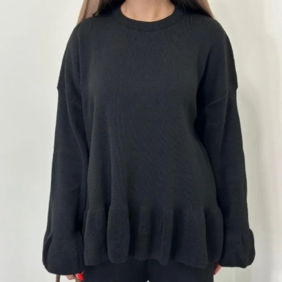 ست بلوز شلوار بافت مشکی