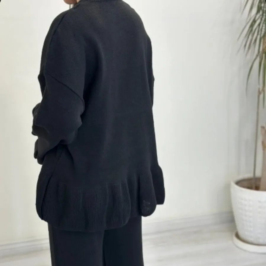 ست بلوز شلوار بافت مشکی