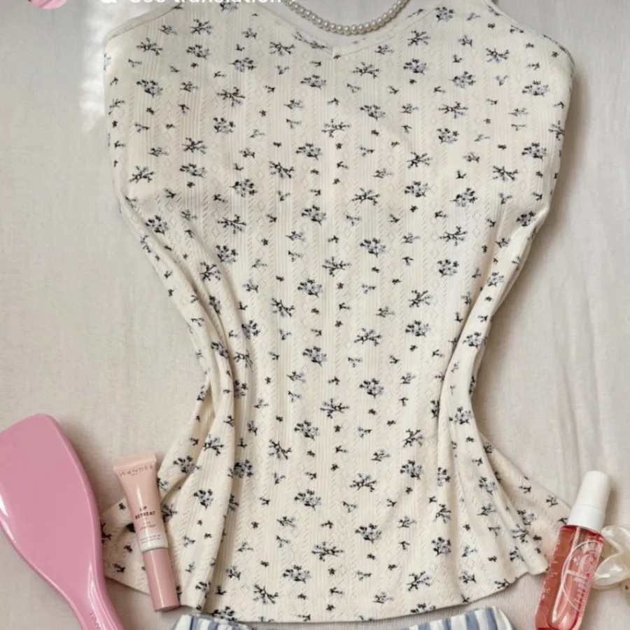 تاپ نخ پنبه گلدار