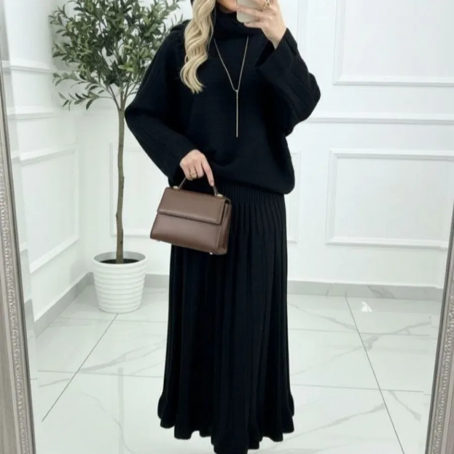 بلوز و دامن بافت پانچو