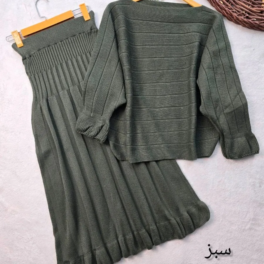 بلوز و دامن بافت پانچو