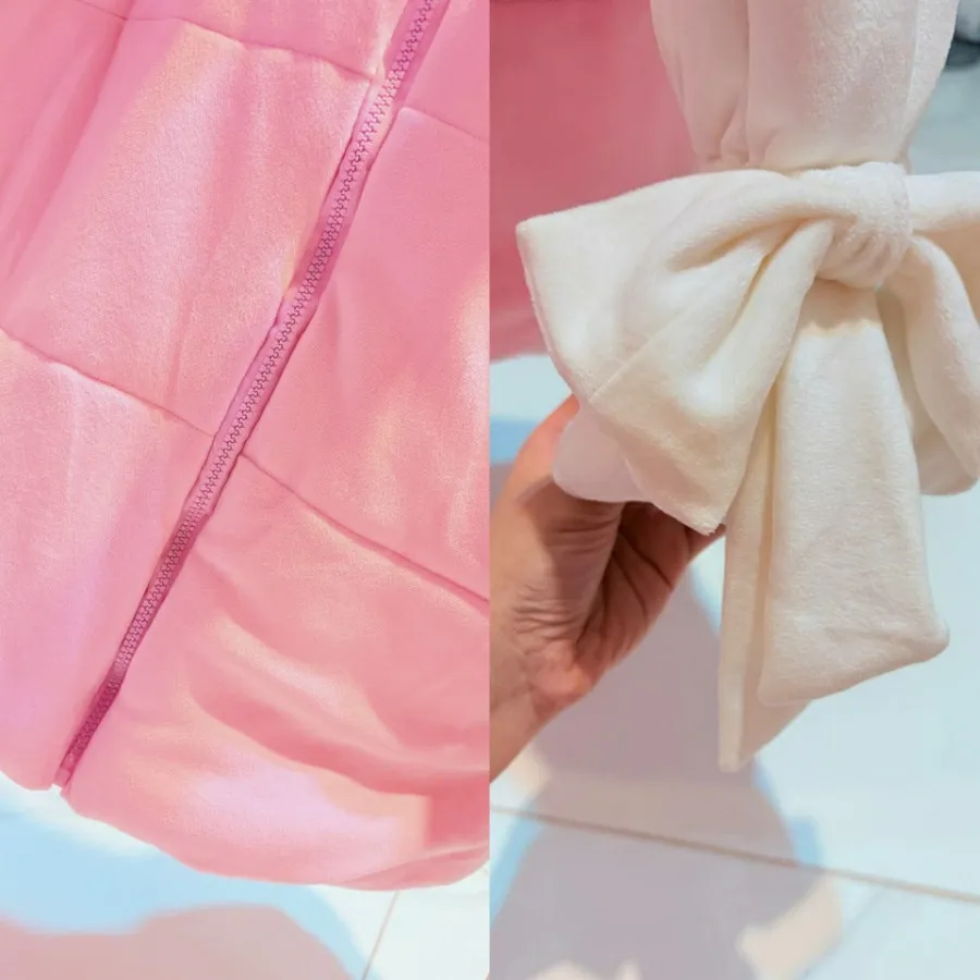 کاپشن تدی عروسکی صورتی