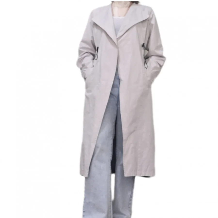 ترنچ کت بلند کرم روشن