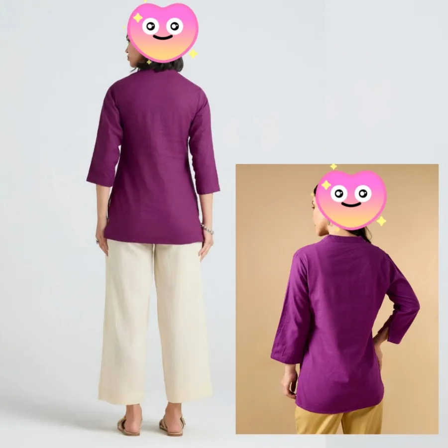 شومیز لینن بنفش